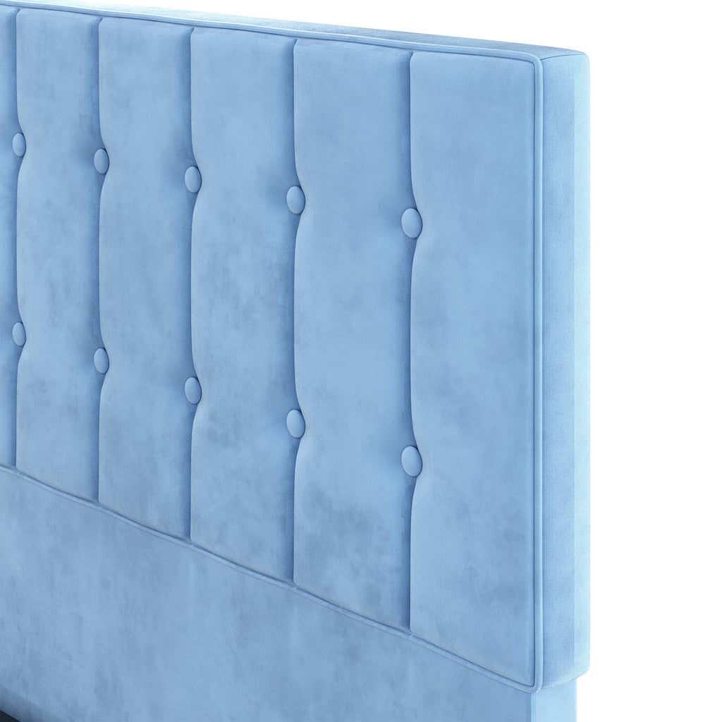 Twin Bed Frame with Upholstered Headboard, Grey E120852