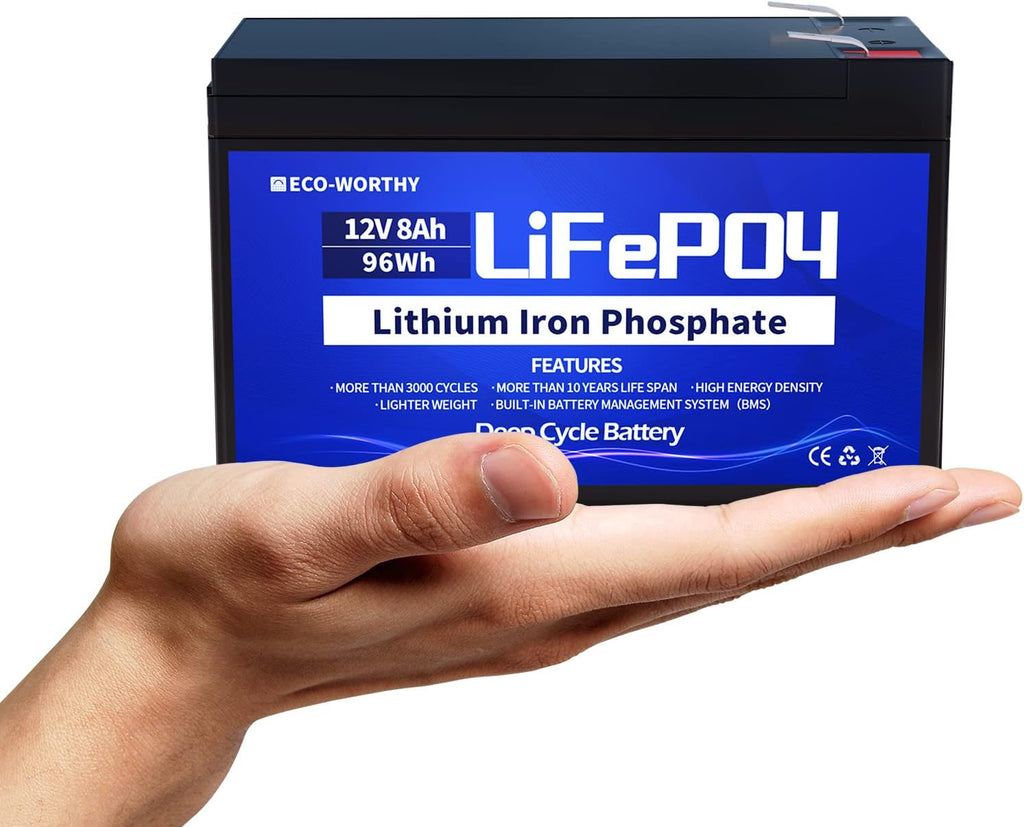 12V 8Ah Rechargeable LiFePO4 Battery with BMS K4213