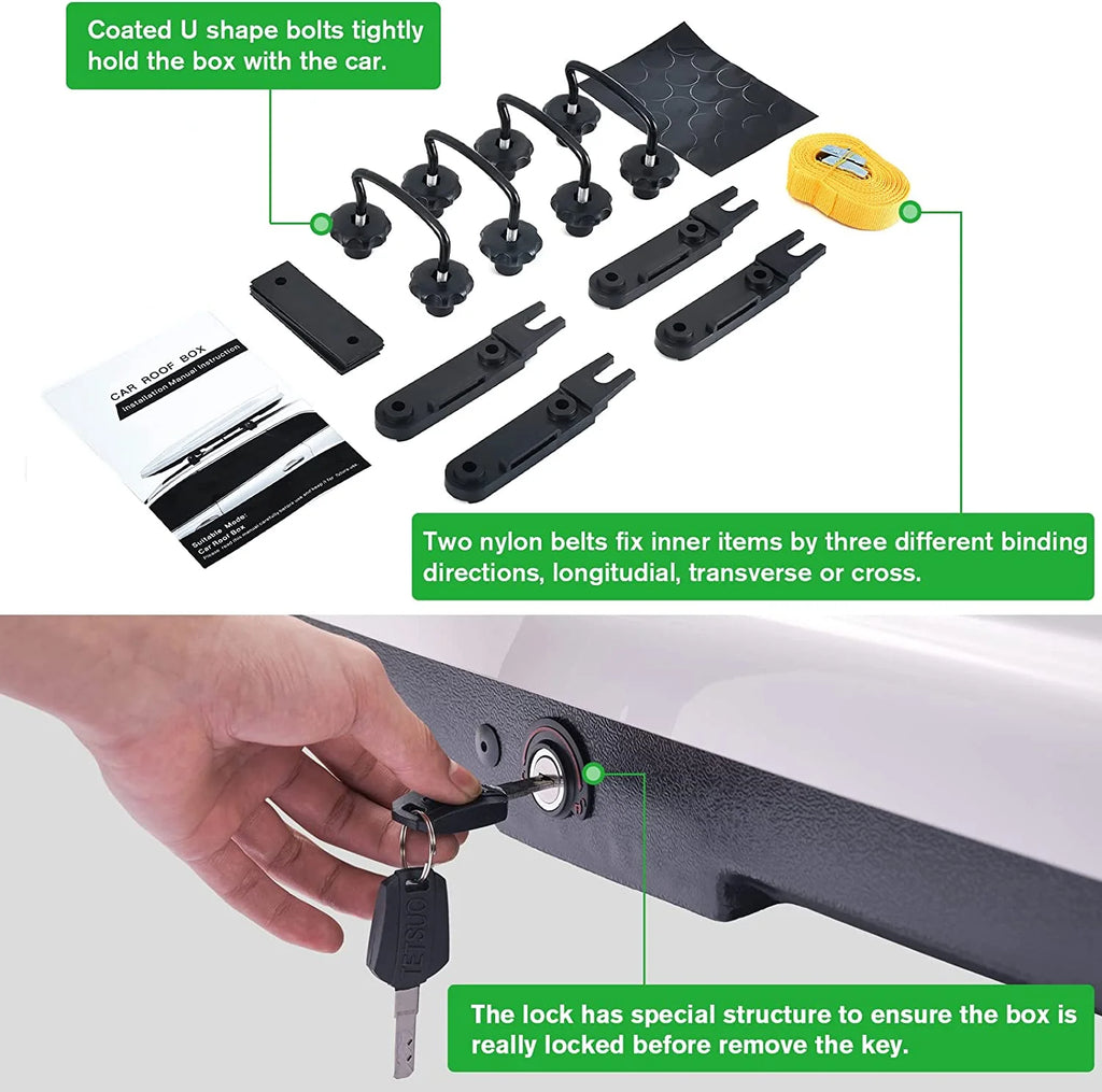White 14 Cubic Feet Hard Shell Rooftop Cargo Box P712