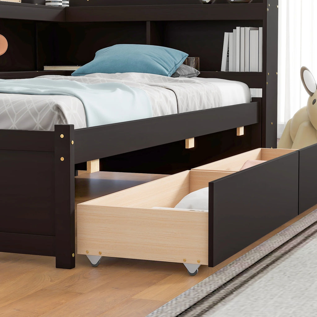 Twin Upholstered Daybed with Storage, Linen Button-Tufted, Double Drawers, Wood Slats, Beige Z196