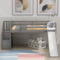Twin Loft Beds with Slide and Staircase U431