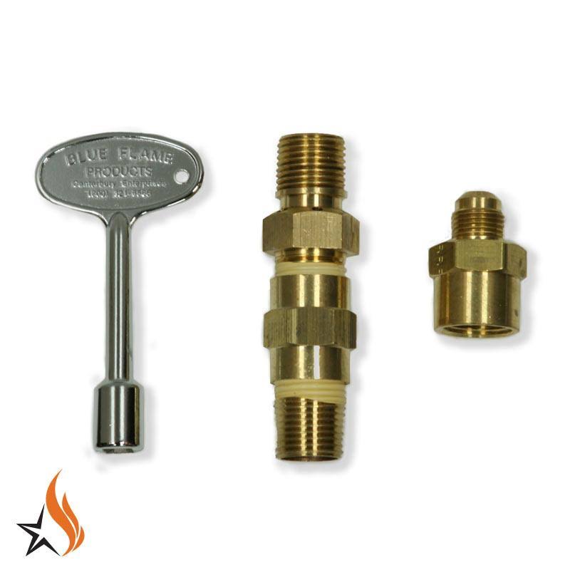 Fire Pit Propane Installation Kit with Chrome Key Valve F150
