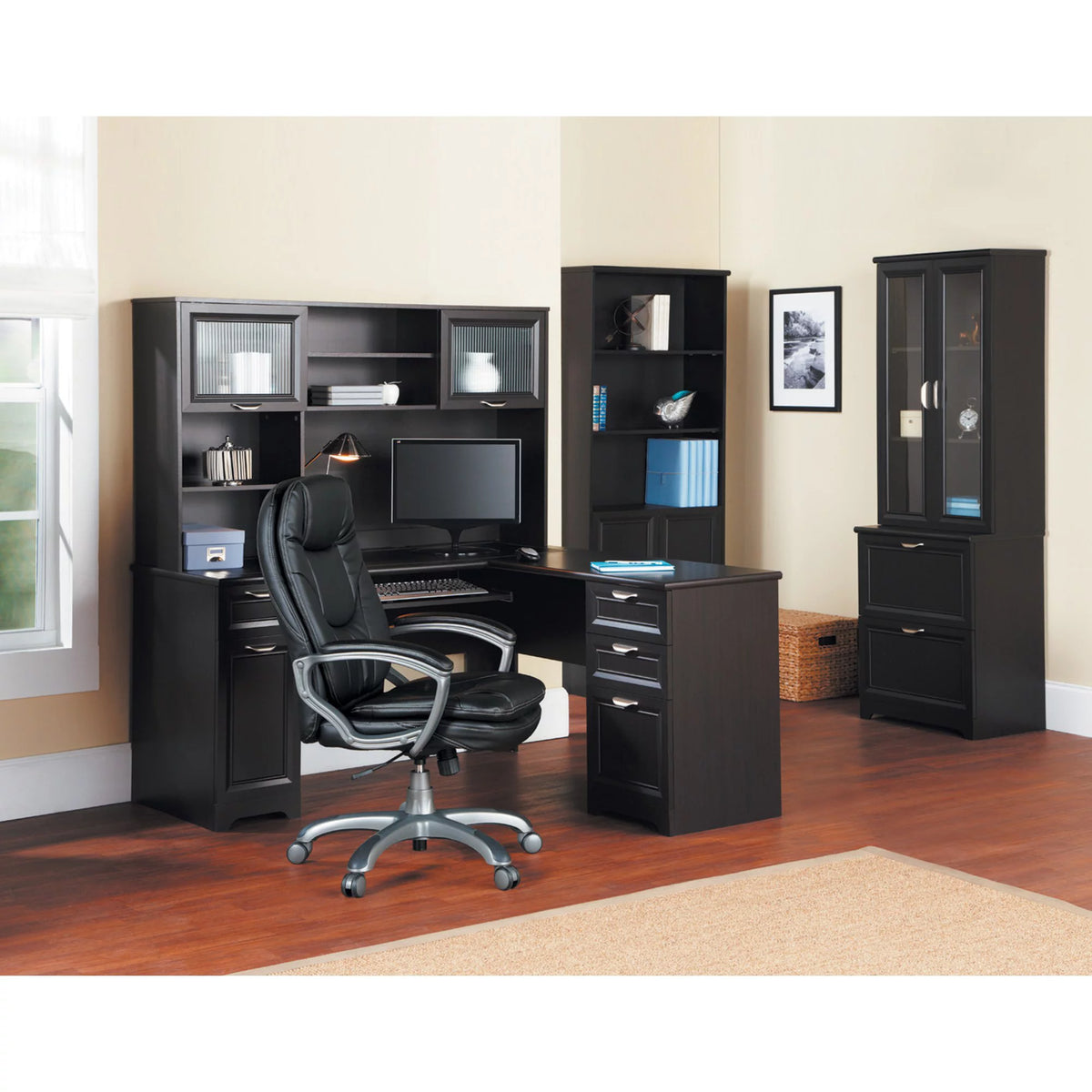 58"W Corner Desk Hutch O798
