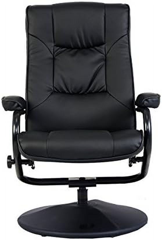 Gray PU Leather Recliner Chair with Ottoman V3575
