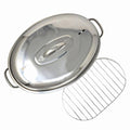 Extra Large Lightweight Stainless Steel Lidded Roaster Pan with Wire Rack C241