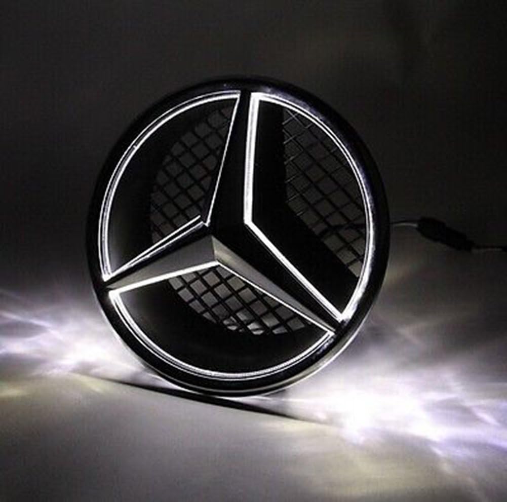 Car Front Grille Star Emblem LED Logo Light White Pack of 2 G6708