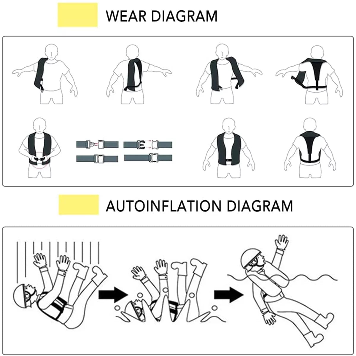 2Pack Automatic Inflatable Life Jacket with Whistle W9741