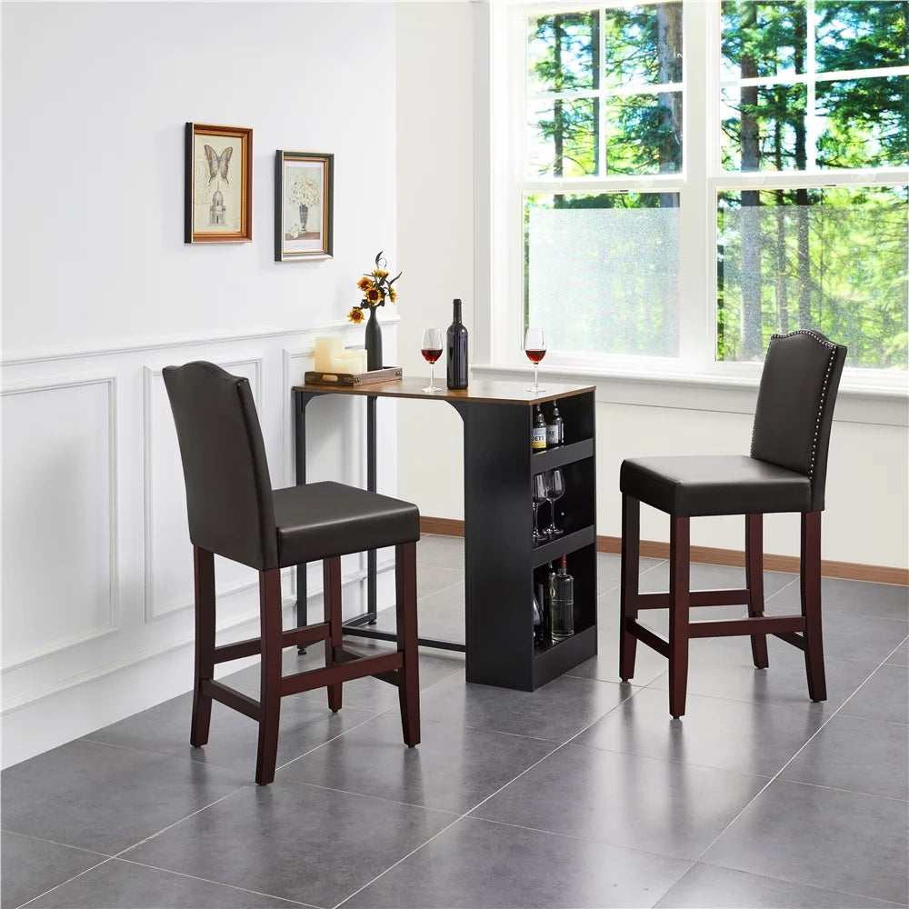 Brown Faux Leather Dining Chairs M93261