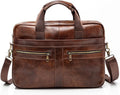 Genuine Leather Briefcase with Padded Protection for 14 inch Laptop K962