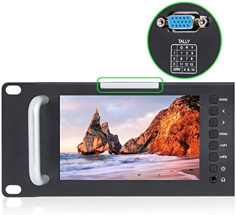 Triple 5" 2RU 800×480 Broadcast LCD Rack Mount Monitor with 3G-SDI, HDMI, AV Input and Output N394