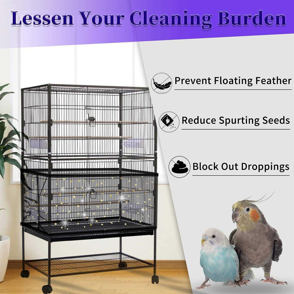 Bird Cage Seed Catcher Nylon Mesh Net R18137