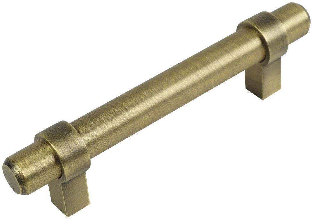 Brushed Antique Brass Bar Cabinet Handle Pull, 2-1/2 inch Hole Centers, 25 Pack S327