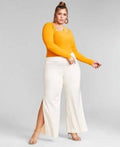 Plus Size Side Slit Pants B673245