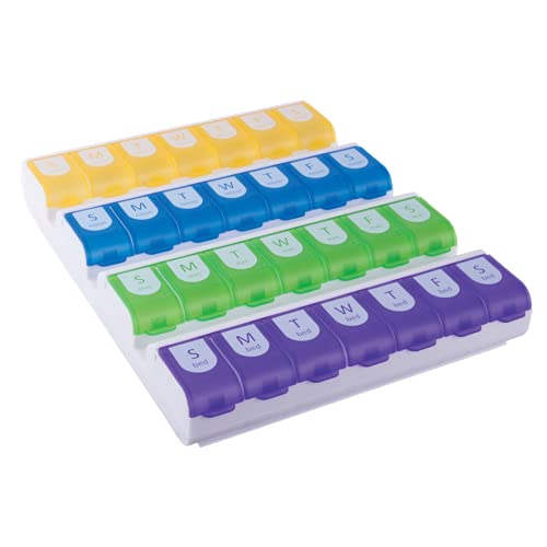 Weekly Pill Case, 4 Times a Day, Large Compartments, BPA Free U752742