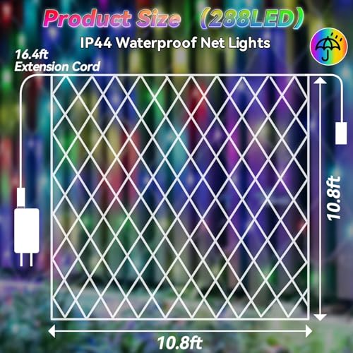 10 x 10ft 240 LED 35 Colors Changing Net Lights J36141