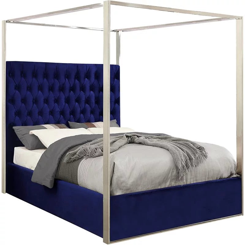 Navy Velvet King Bed P804754