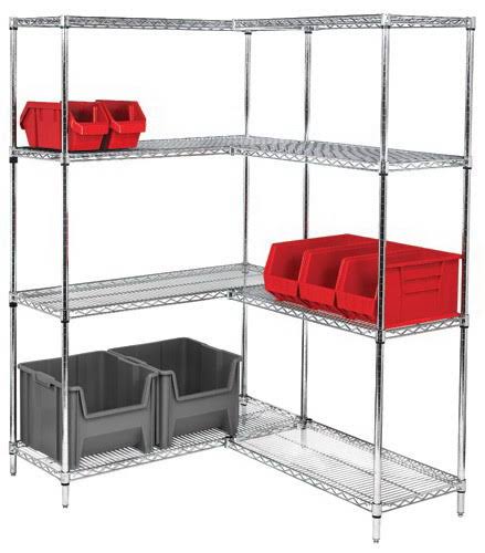 Chrome Wire Shelving Starter Kit 42Inch W x 14inch D x 86Inch H B299