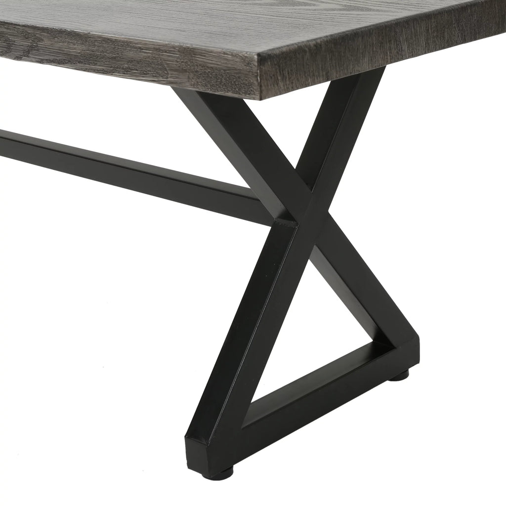 Aluminum Dining Bench with Steel Frame J342