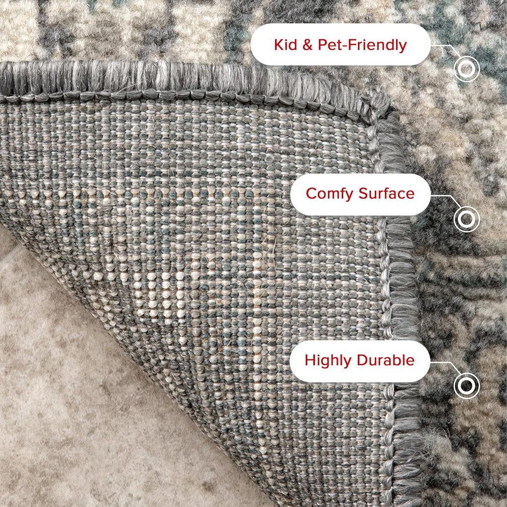 Charcoal 5x8 Stain Resistant Area Rug D970