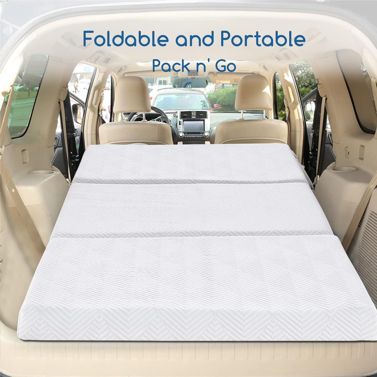 Twin 4 Inch Trifold Gel Memory Foam Mattress Topper with Breathable Cover U3294