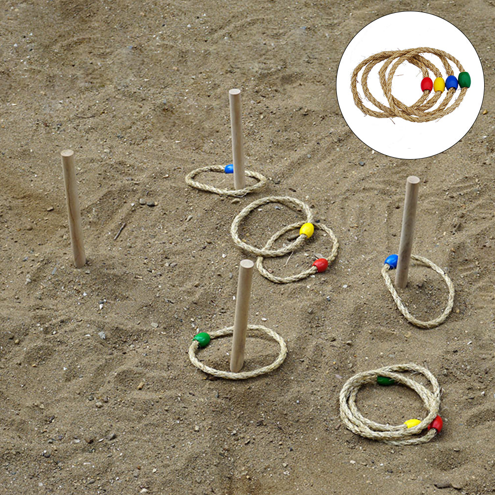 16 PCS Wooden Ring Toss Game I489