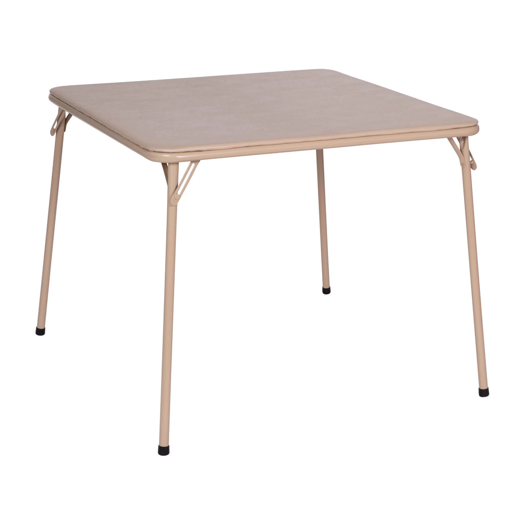 Tan 5 Pcs Folding Game Table and Chair Set J7383