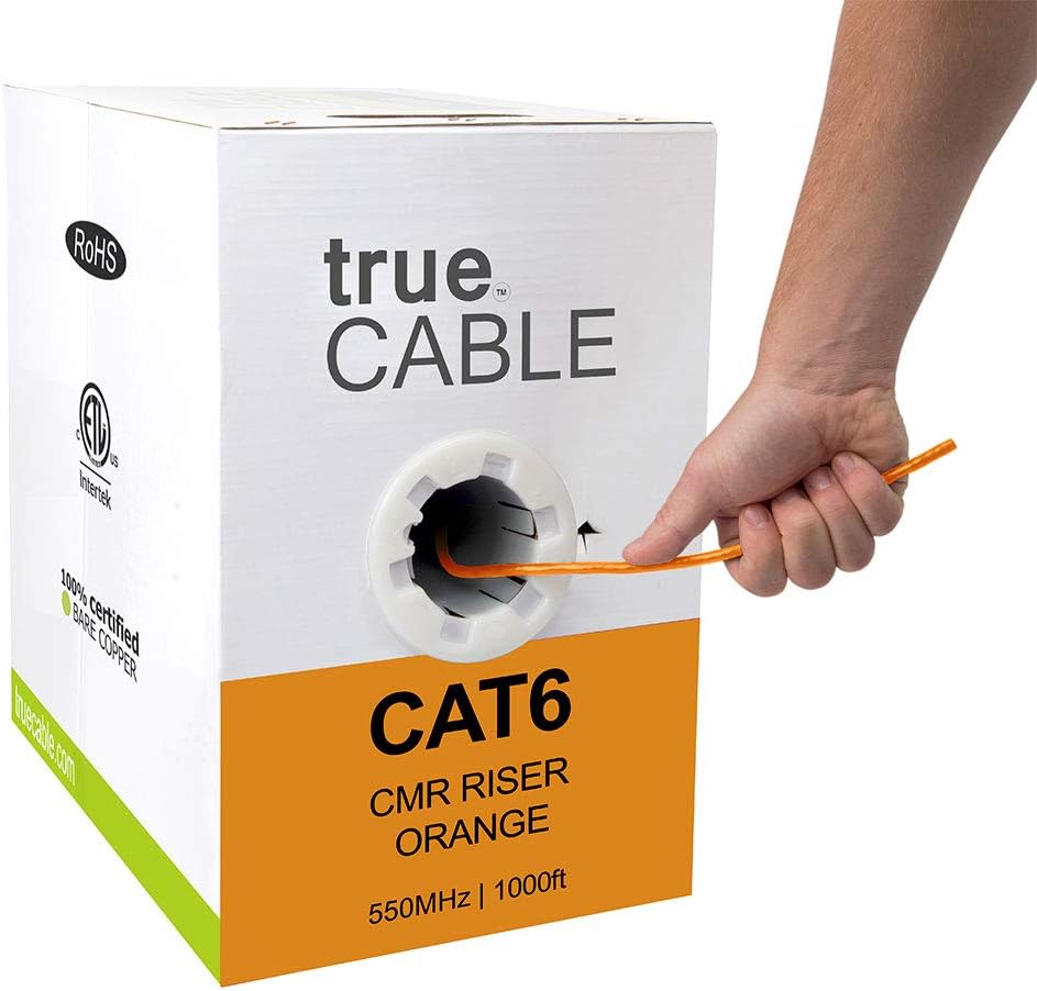 Cat6 Riser 1000ft Green 23AWG Bare Copper UTP Bulk Ethernet Cable B9251