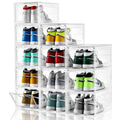 6 Pack Clear Plastic Stackable Shoe Storage Box with Magnetic Door G603789