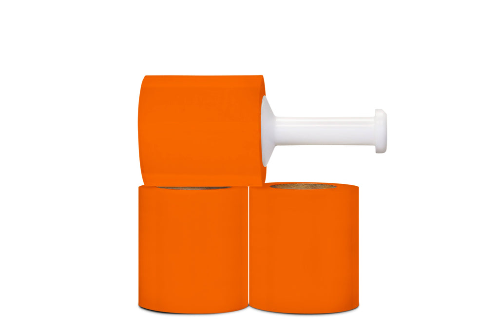5-Inch 1000 Feet 80 GA Orange Stretch Wrap Film 12 Rolls G2305