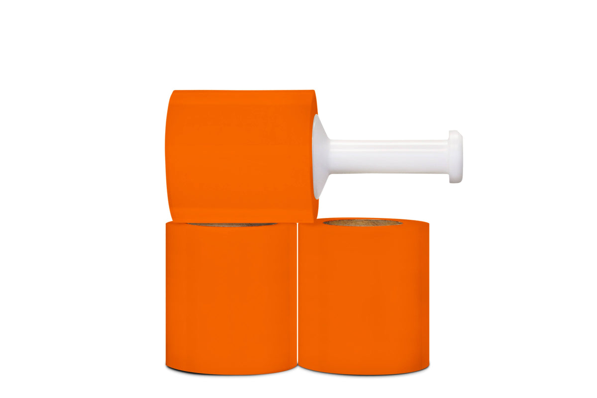 5-Inch 1000 Feet 80 GA Orange Stretch Wrap Film 12 Rolls G2305