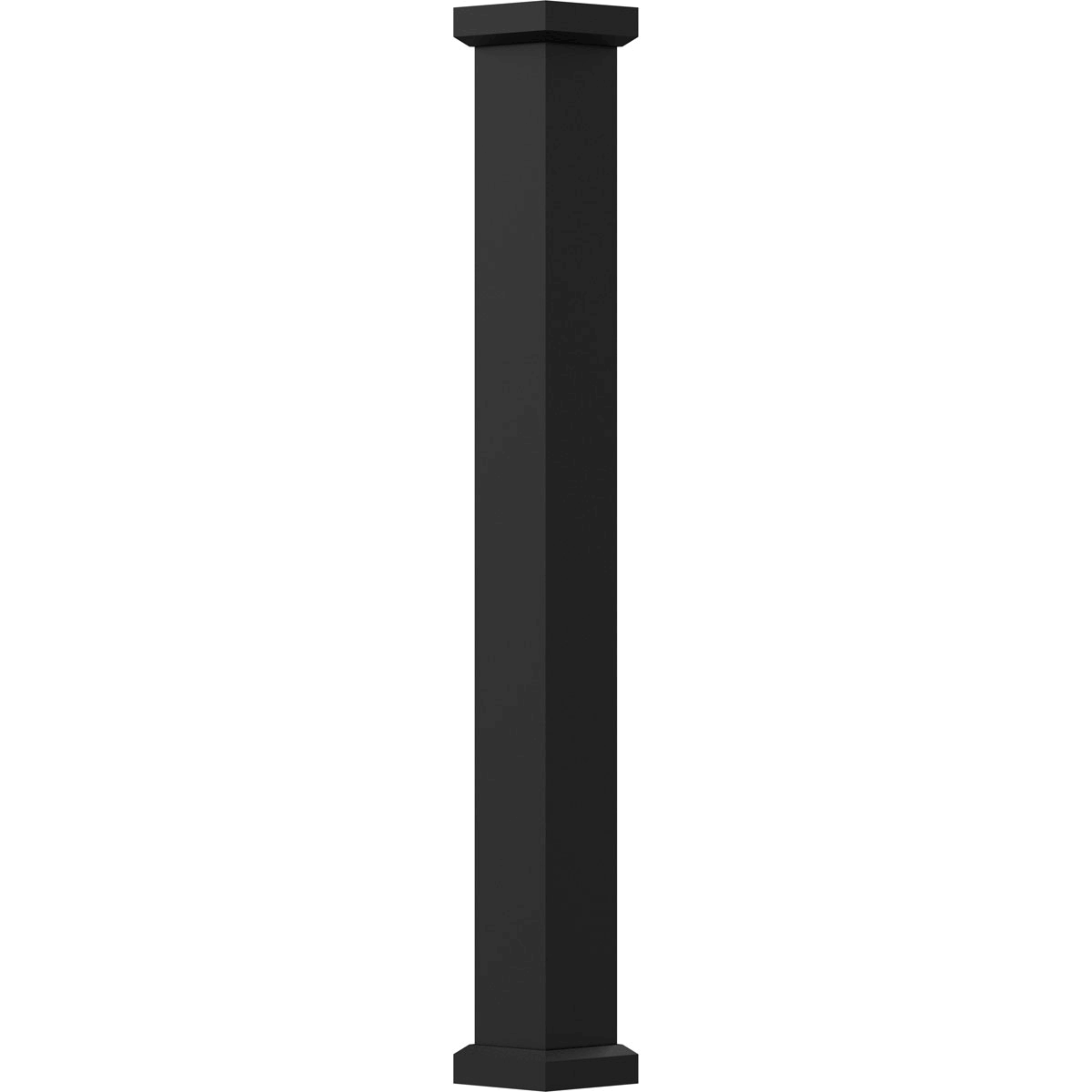6 x 8' Textured Black Non-Tapered Aluminum Column with Capital & Base W68964