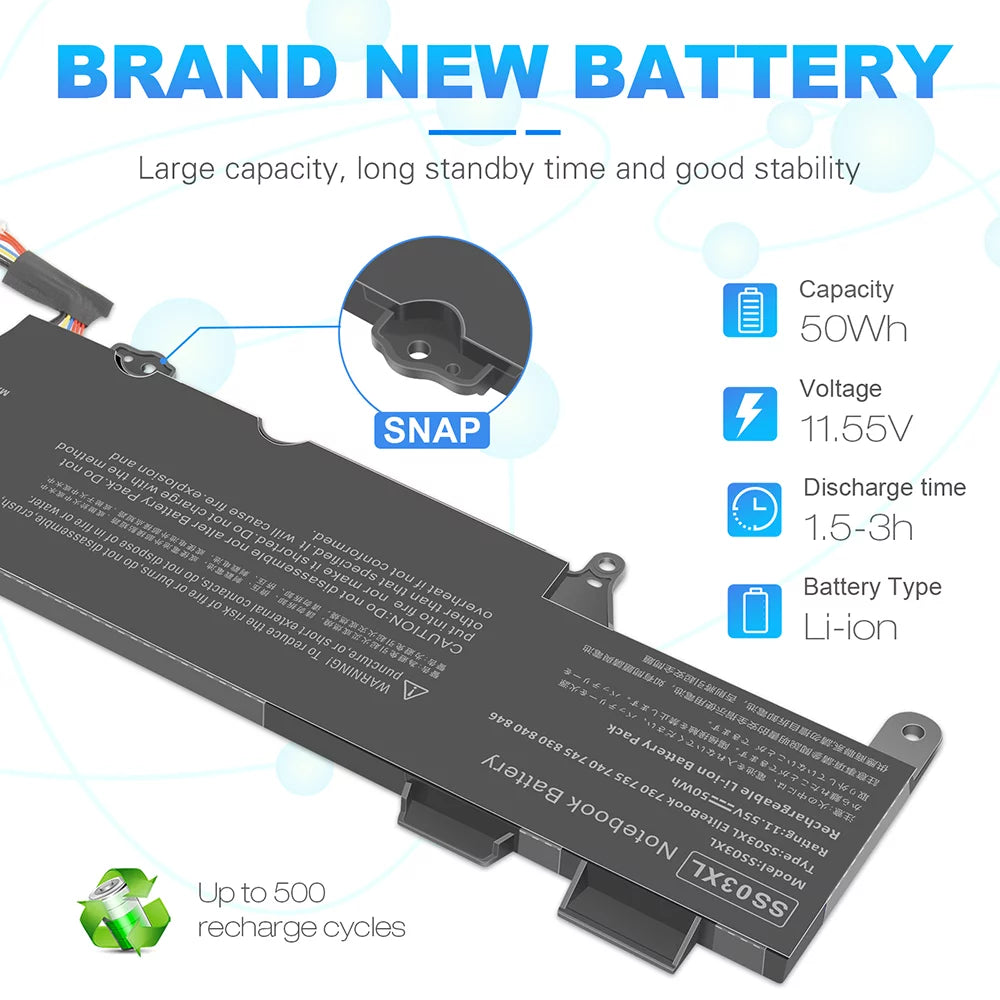 Battery for Hp EliteBook 735 740 745 830 836 840 U554351