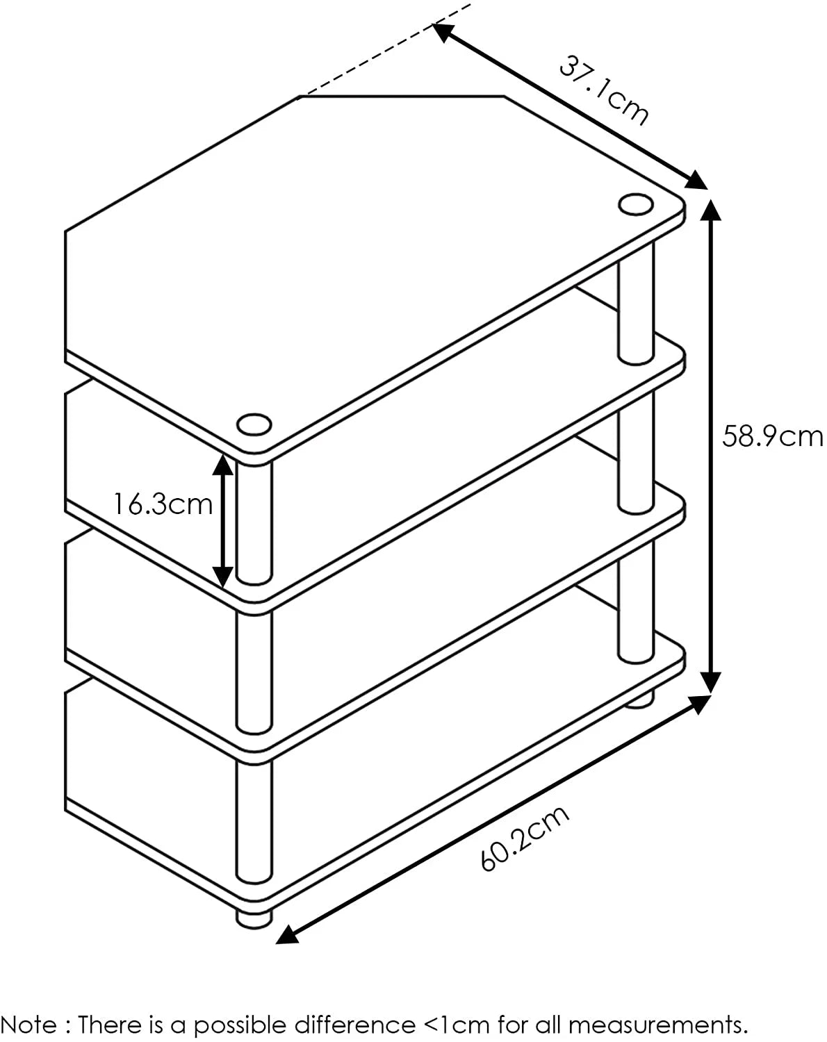 4-Tier Petite Entertainment Center TV Stand S566858
