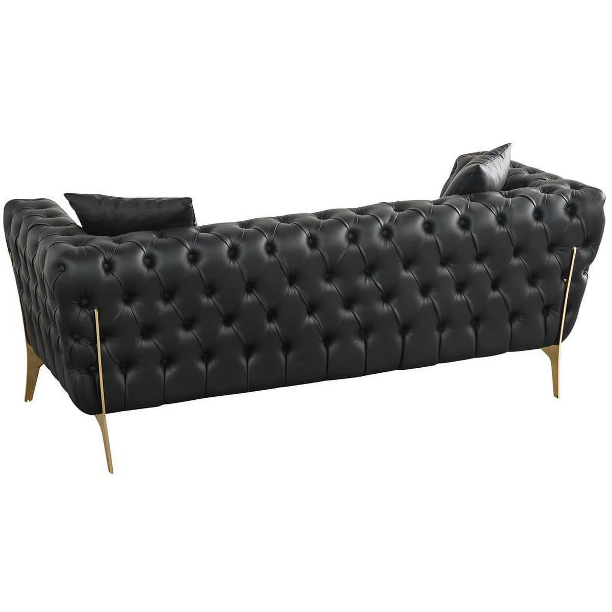 Black Vegan Leather Loveseat J879854