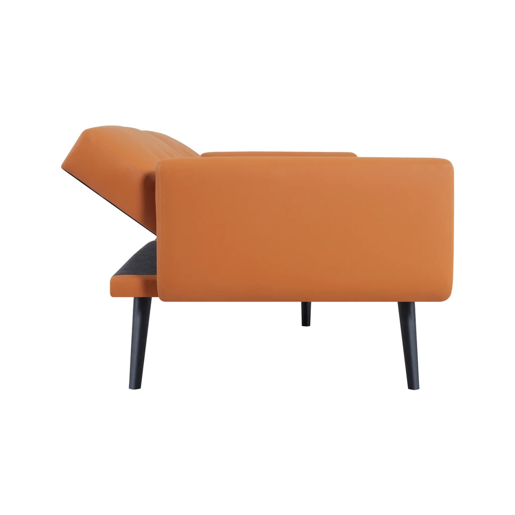 Caramel Air Leather Futon Sofa Bed W351635