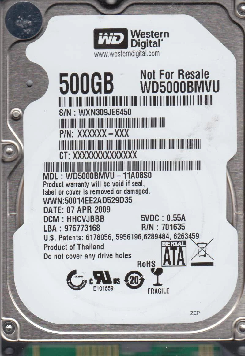 500GB USB 2.5 Hard Drive O4651