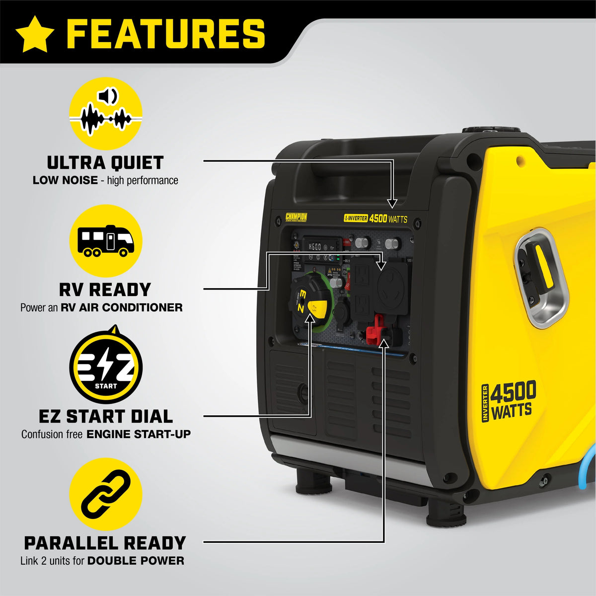 4500-Watt Wireless Remote Start Inverter Generator B9002