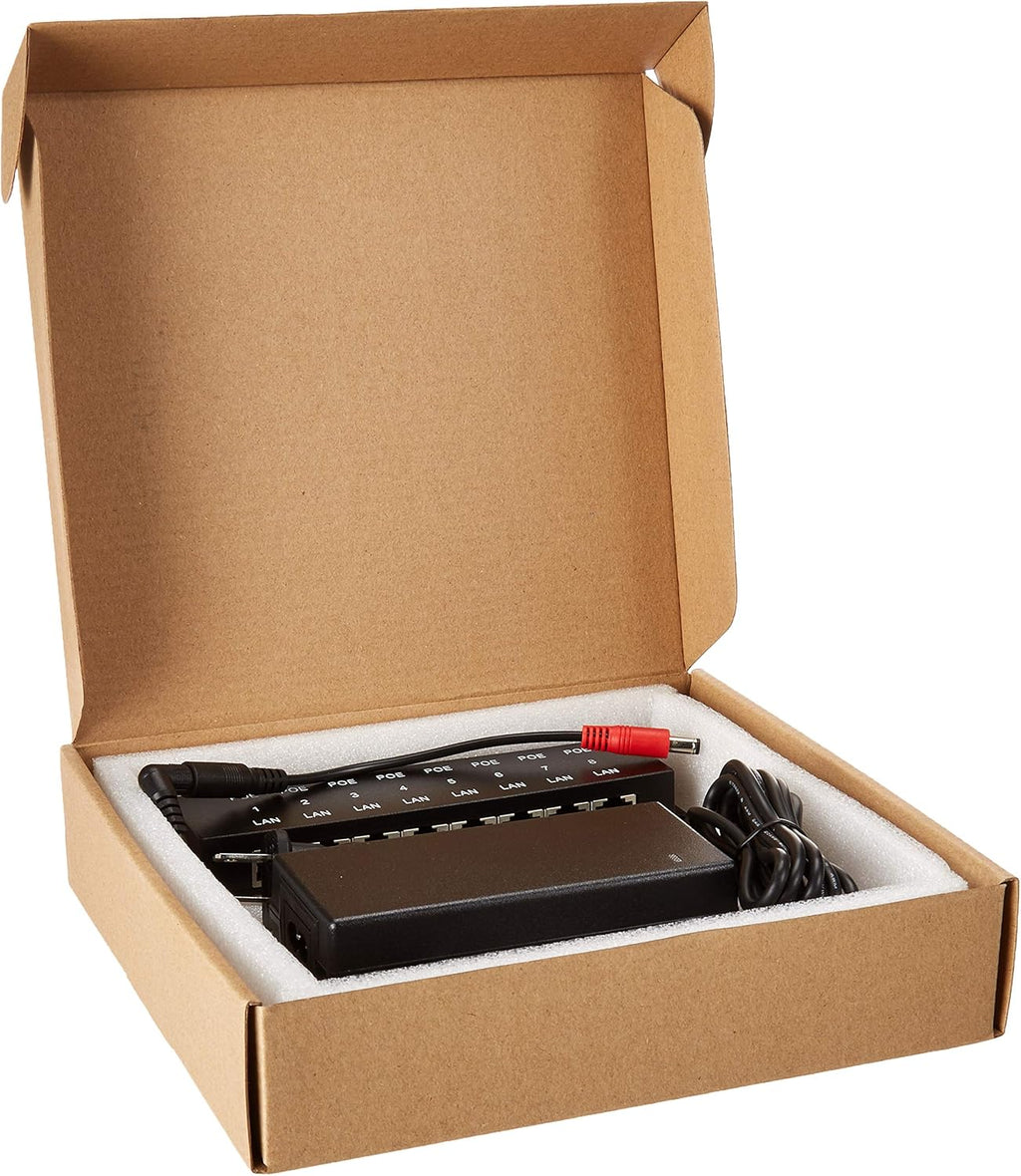 8 Port Passive PoE Injector with 48V 60W Power Supply, Pack of 2 M6789