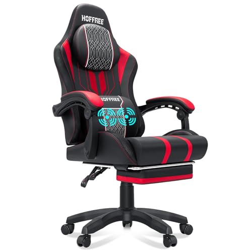 Red and Black Gaming Chair with Footrest G494