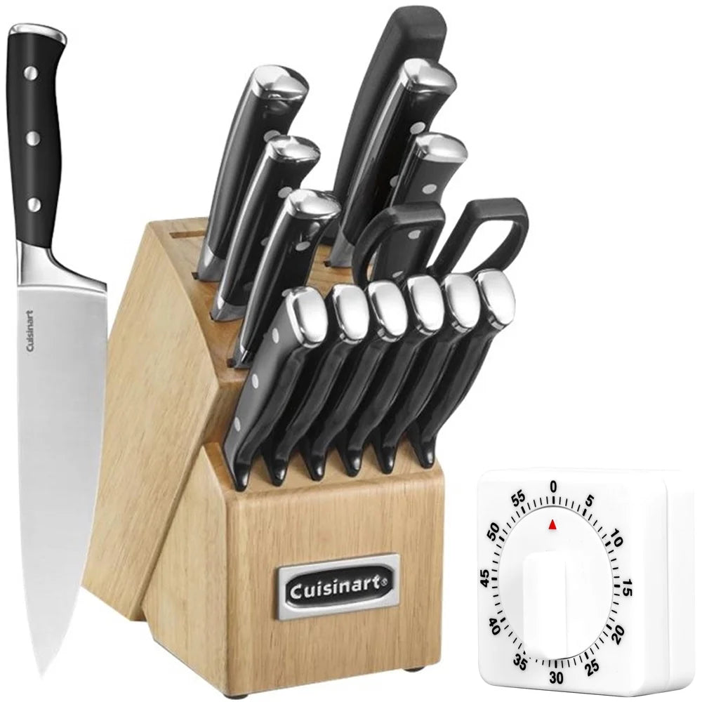 15-Piece Cutlery Block Set with Kitchen Timer T621