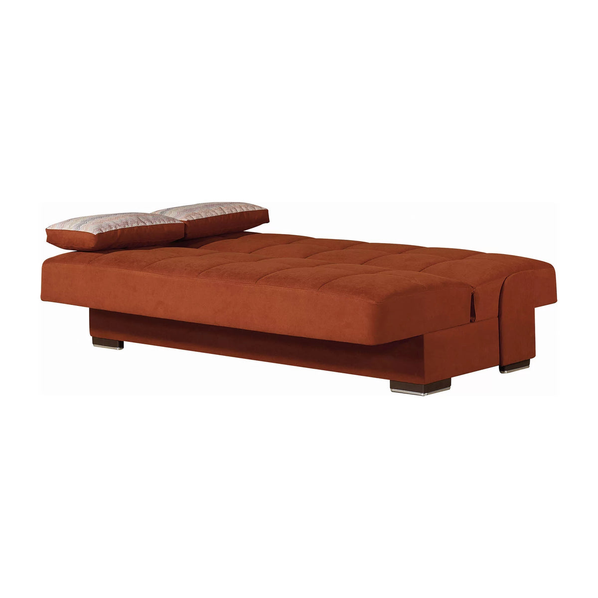 Orange Chenille Sofa Bed with Storage E273287