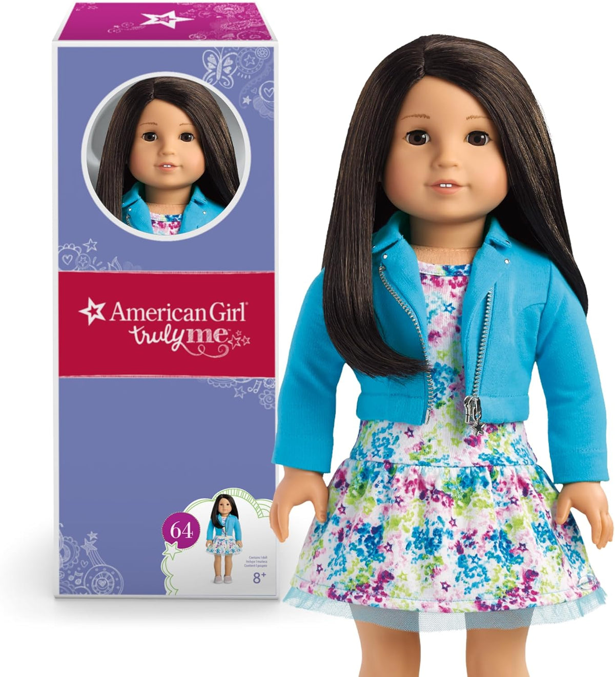18-inch Doll with Brown Eyes and Black Hair F833063