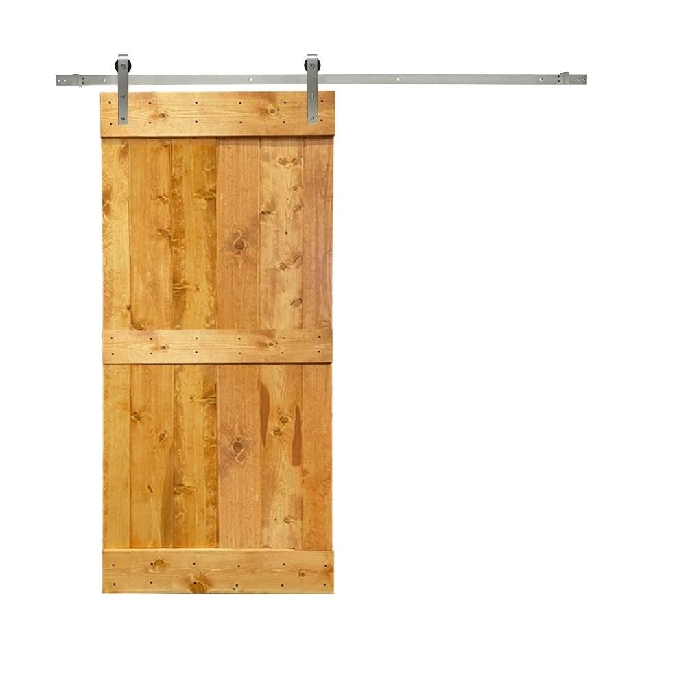 Stained Wooden Sliding Barn Door with Hardware Kit (Ocean Blue - 24 x 84) P285043