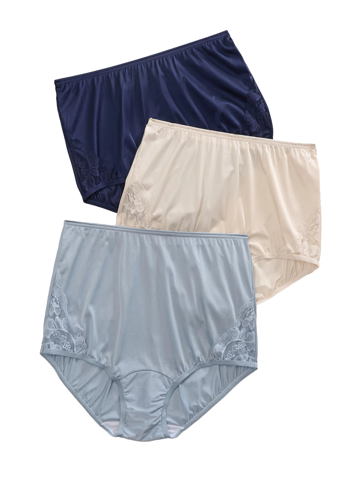 Lace Nouveau Brief Panty - 3 Pack (Mist/Fawn/Navy 8) F234