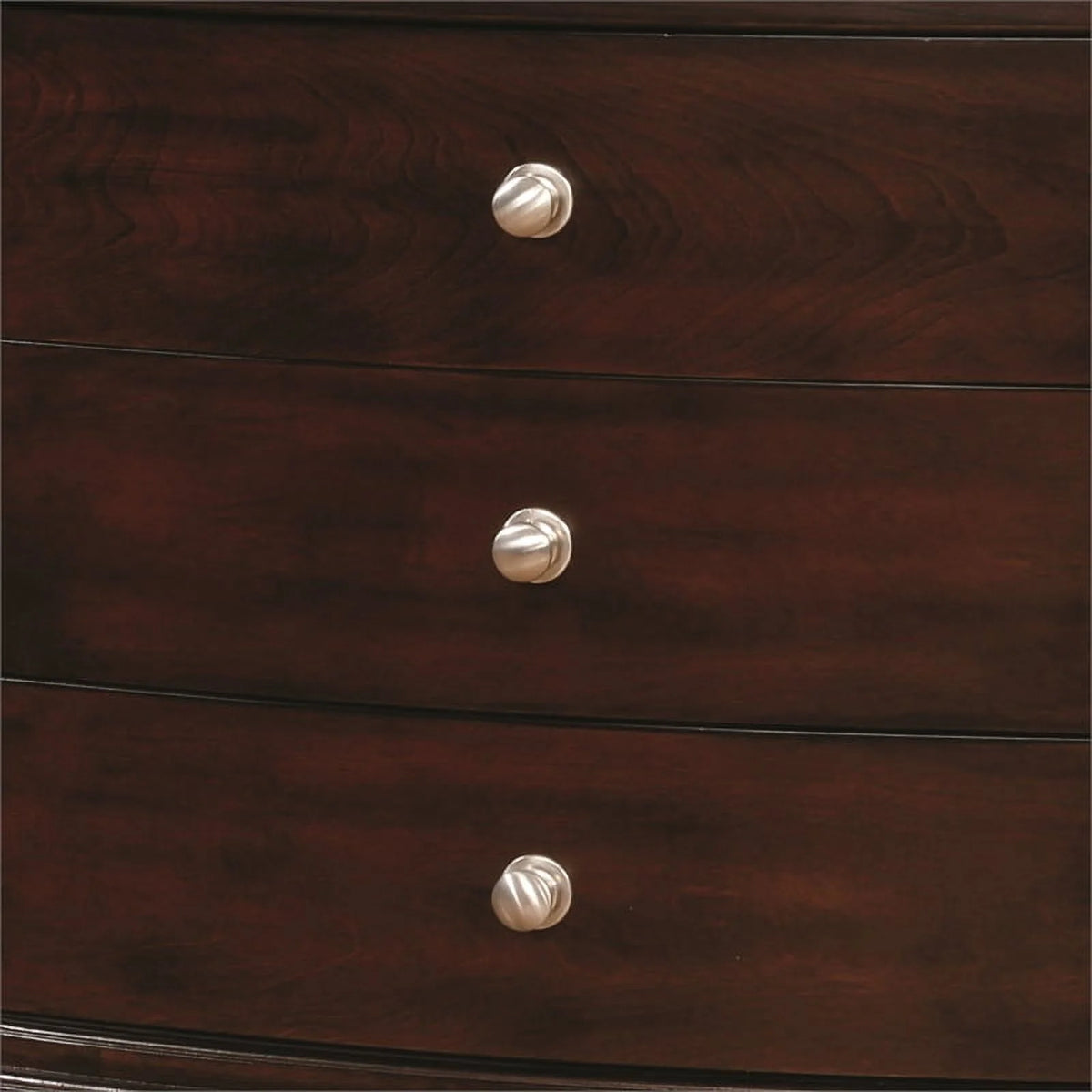 Brown Cherry Wood 3-Drawer Nightstand E913