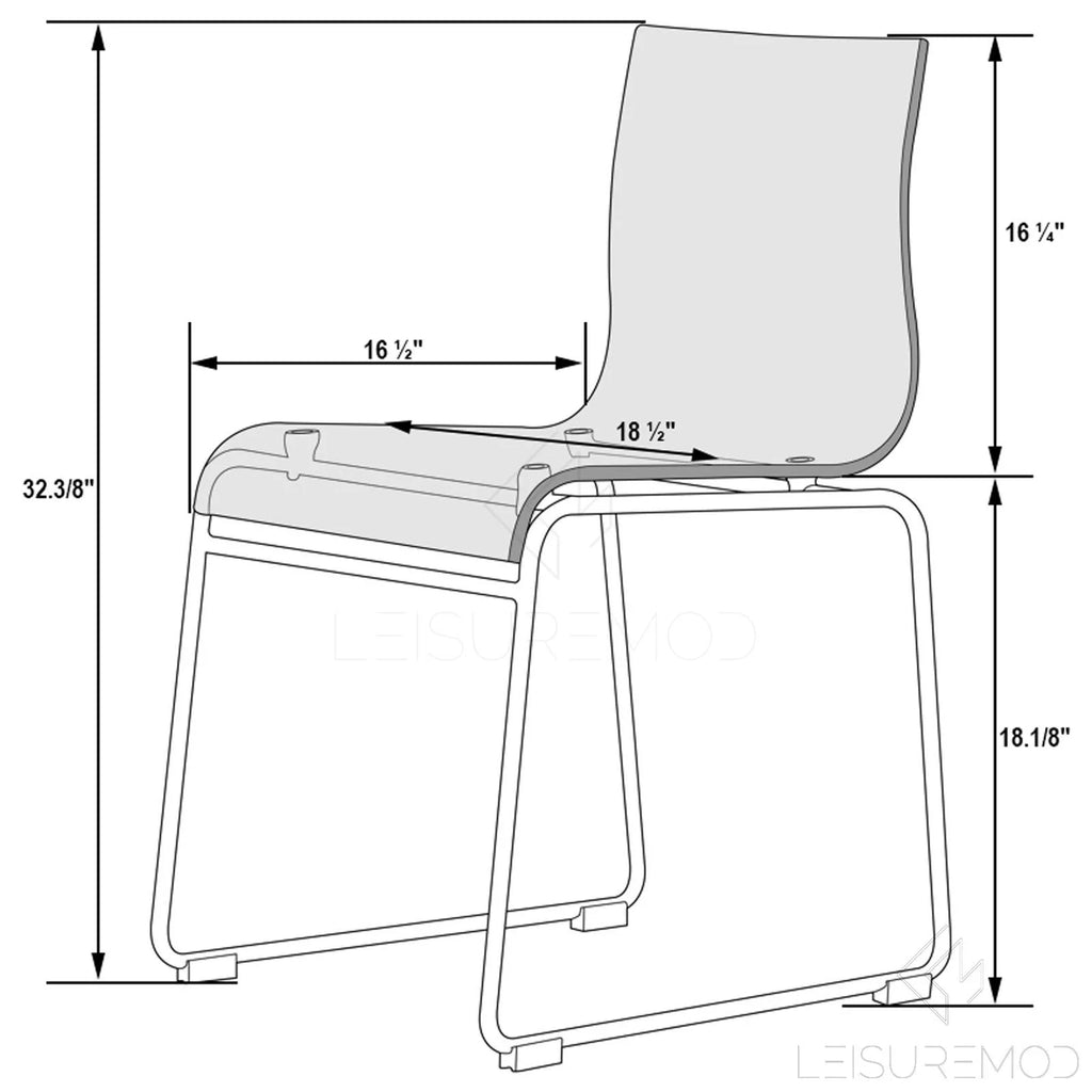 Amber Acrylic Stackable Side Chair Set of 4 G670898