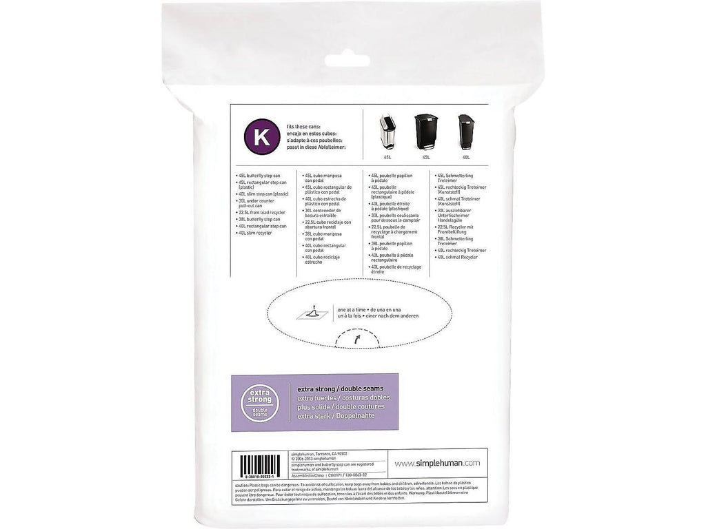 Trash Can Liner Drawstring 11.9 gal Plastic Pack of 3 E24761