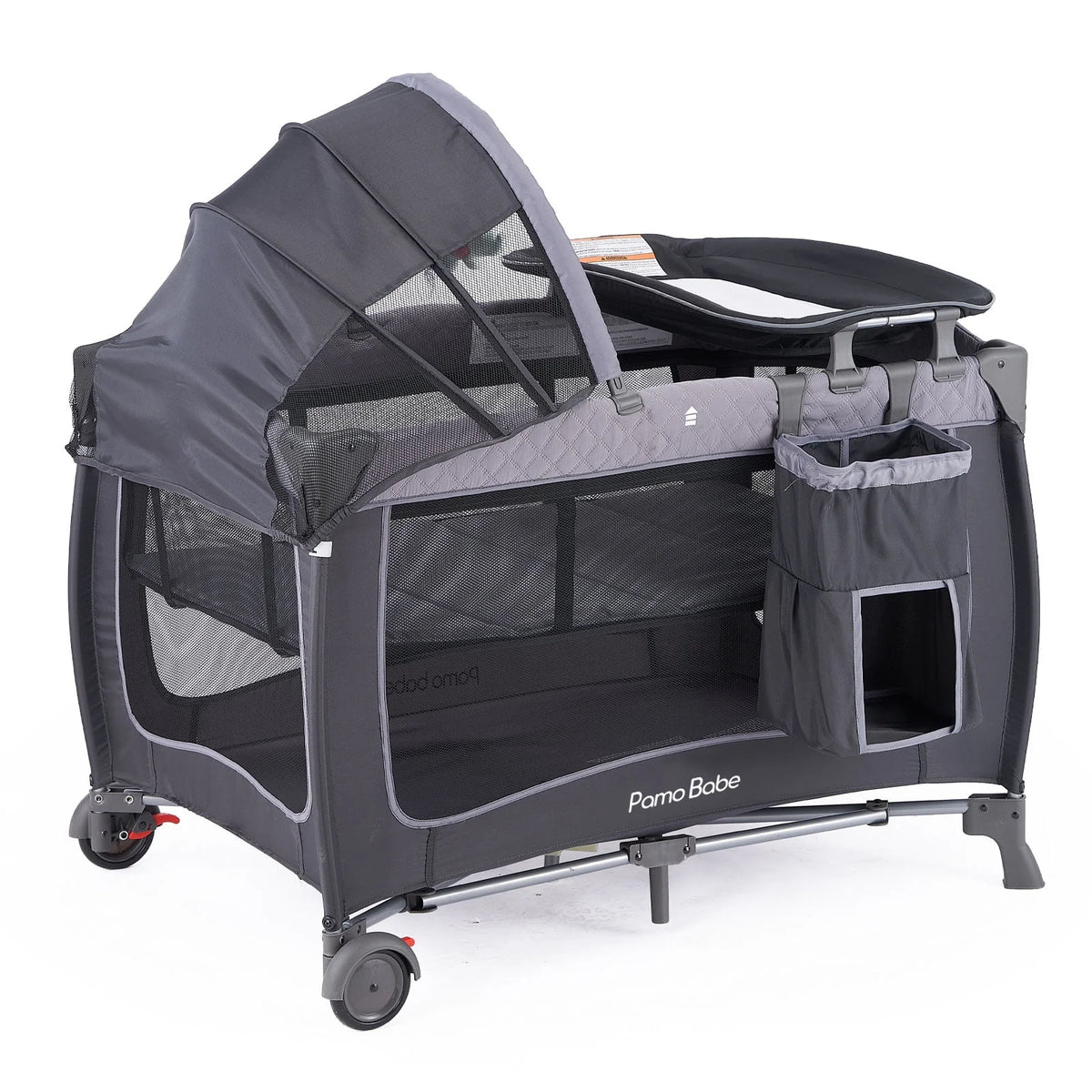 Portable Baby Play Yard with Wheels, Canopy, Changing Table X6600