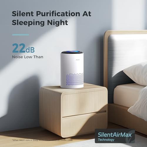 White Portable Air Purifier with Sleep Mode D6070