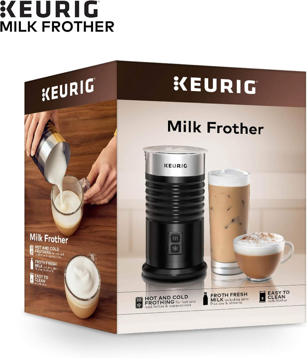 Single Serve Programmable Coffee Maker, 6 to 10 oz. Brew Sizes, Black & Standalone Frother, Hot and Cold Frothing, 6 Oz, Black L964913